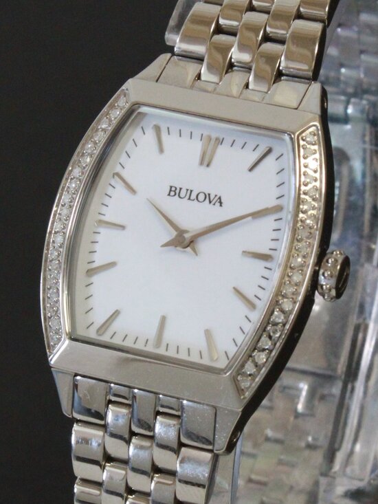 Bulova Accessories - Bulova Ladies Diamond Accent Quartz Watch Diamond Embedded Bezel 26mm